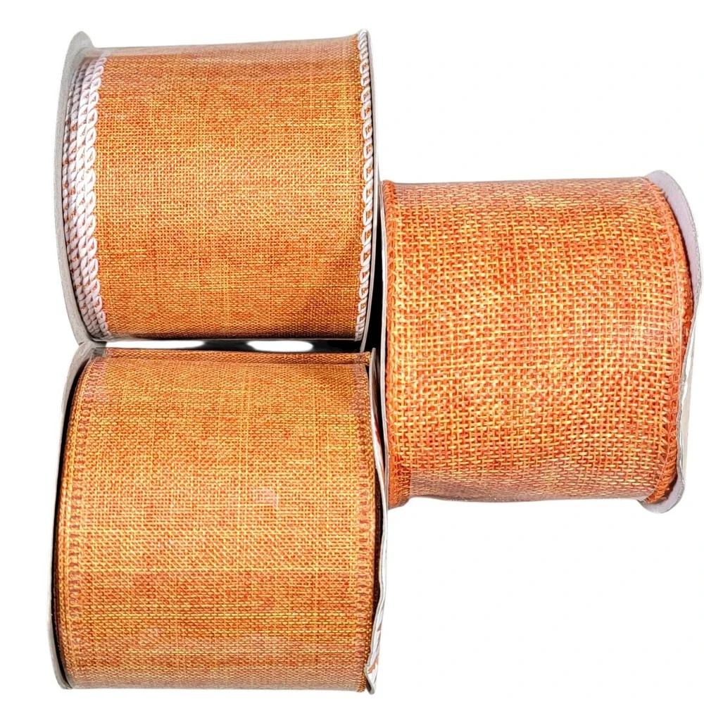 Fall Wire‎ Edged Ribbon Lot of 17 51 Yds Burlap Autumn Harvest Wreath Crafts DIY